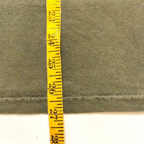 SMALL Lucky Dog Unisex Crewneck Short Sleeve Distressed Khaki Green Tee - Picture 8 of 9